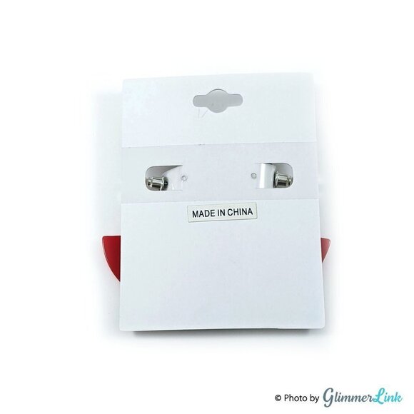 NWOT Nautica Red & Faux Tortoise Hoop Earrings - Picture 4 of 7